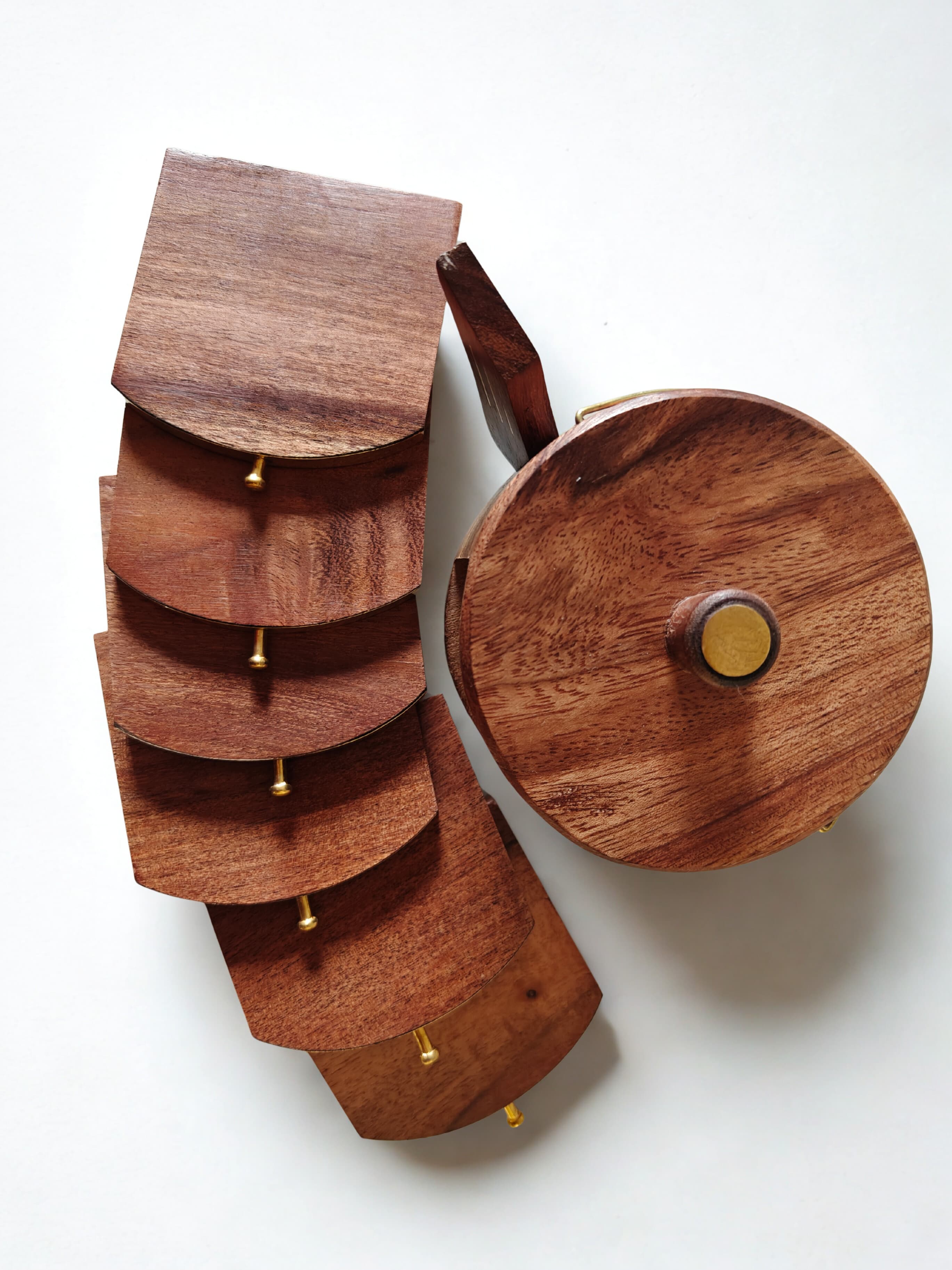 Cattle Coaster Set with Golden Knobs