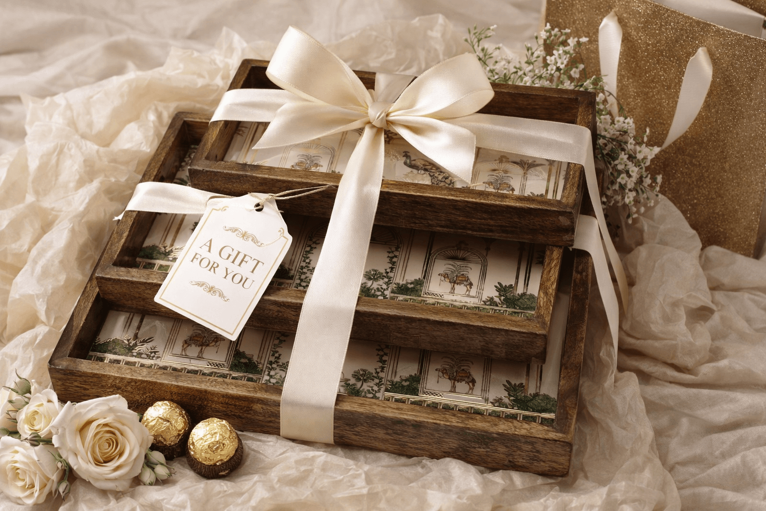 Mango Wood Serving Tray Set of 3